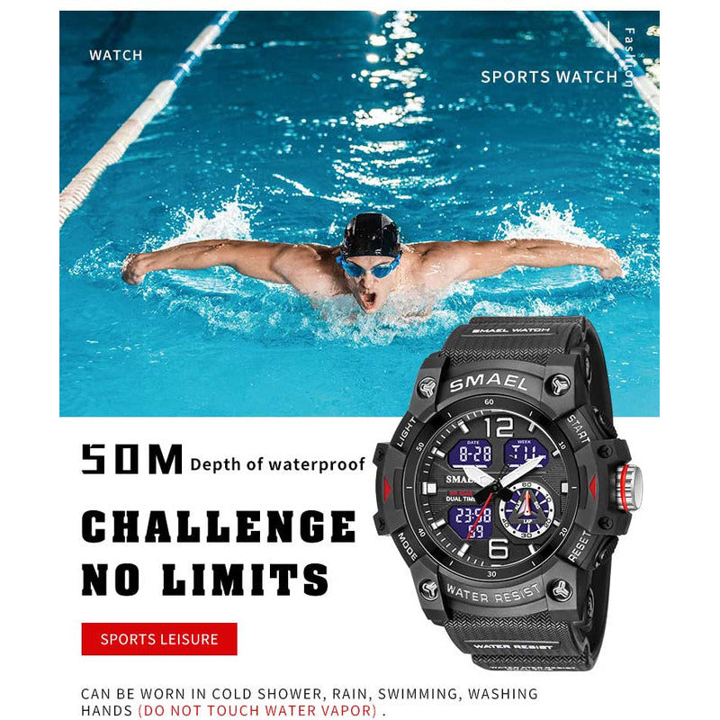 SMAEL-80070 Military Sport Watch for Men – Waterproof LED Digital Wristwatch