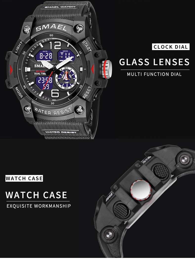 SMAEL-80070 Military Sport Watch for Men – Waterproof LED Digital Wristwatch