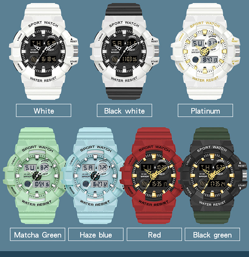 SANDA-7800 Sports Electronic Waterproof Men’s Watch – Dual Display Luxury Outdoor Wat