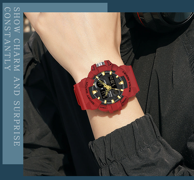 SANDA-7800 Sports Electronic Waterproof Men’s Watch – Dual Display Luxury Outdoor Wat