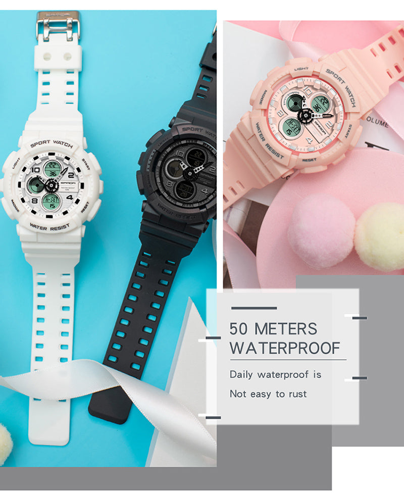 SANDA-60270 Men’s Waterproof Quartz Sports Watch – Dual Display Outdoor Watc
