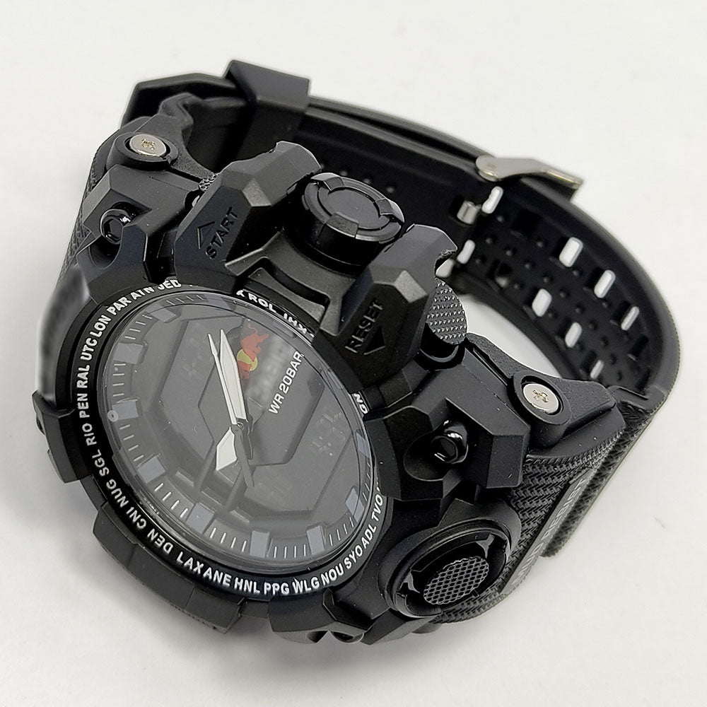 Military Mud Resist Dual Time Waterproof Sports Watch – Analog Digital Men’s Watch with Alarm & Stopwatch