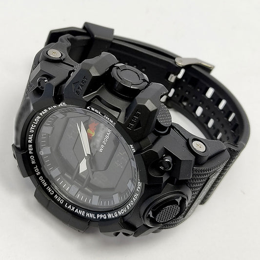 Military Mud Resist Dual Time Waterproof Sports Watch – Analog Digital Men’s Watch with Alarm & Stopwatch
