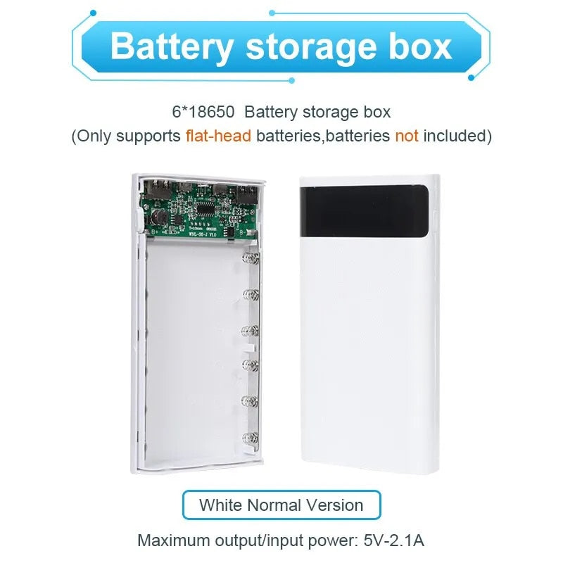 DIY18650 Battery Storage Charging Box – Dual USB Type-C 5V (No Battery)