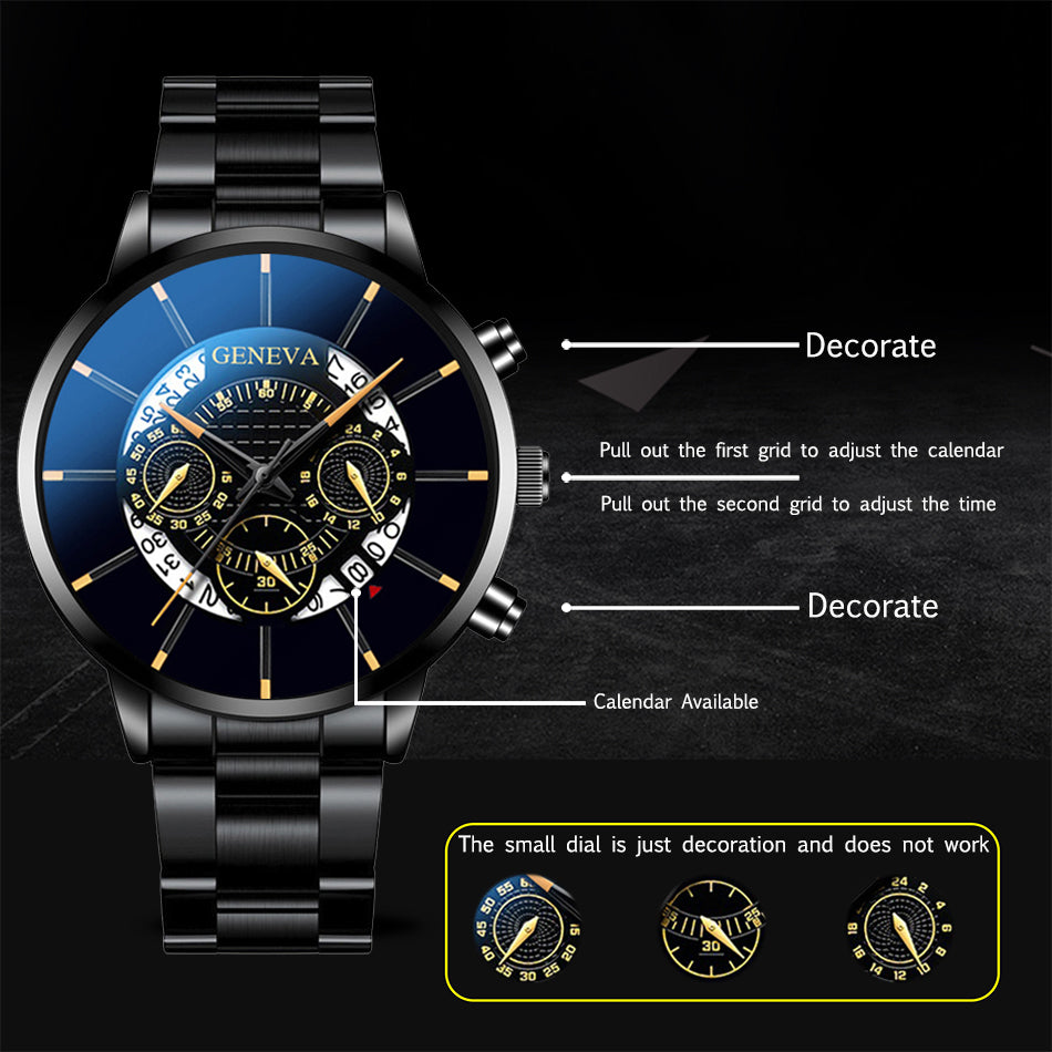 Geneva S-178 Men’s Luxury Quartz Wrist Watch