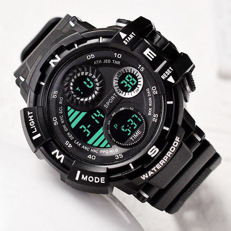 YIKAZE-S10 Black Digital Sports Watch β Waterproof Military LED Chronograph for Men