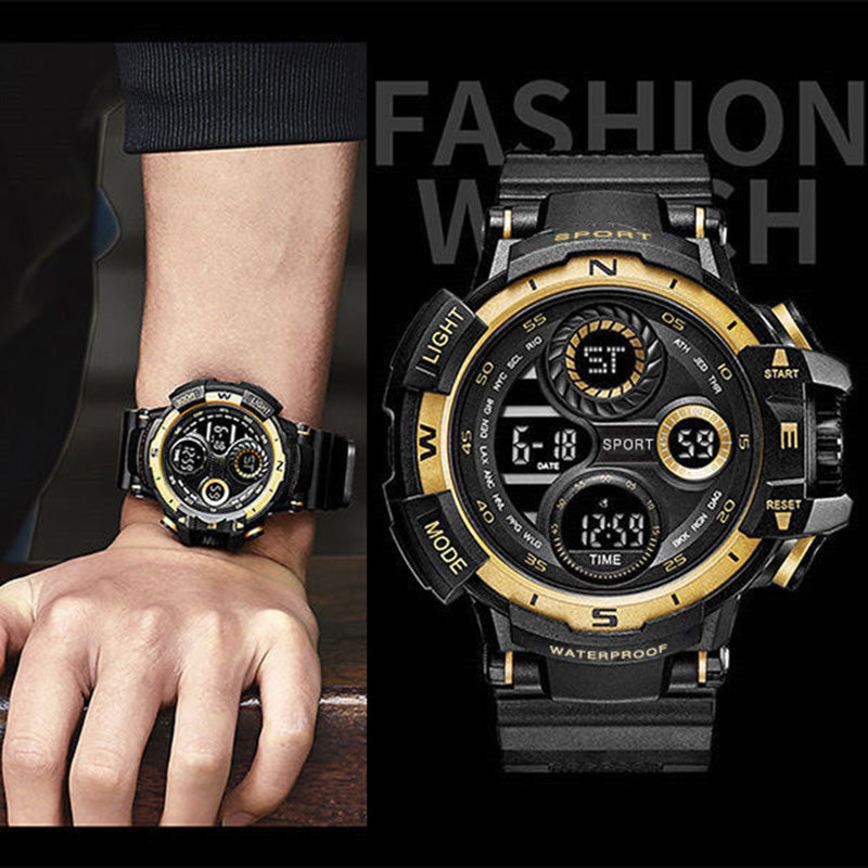 YIKAZE-S10 Black Digital Sports Watch β Waterproof Military LED Chronograph for Men