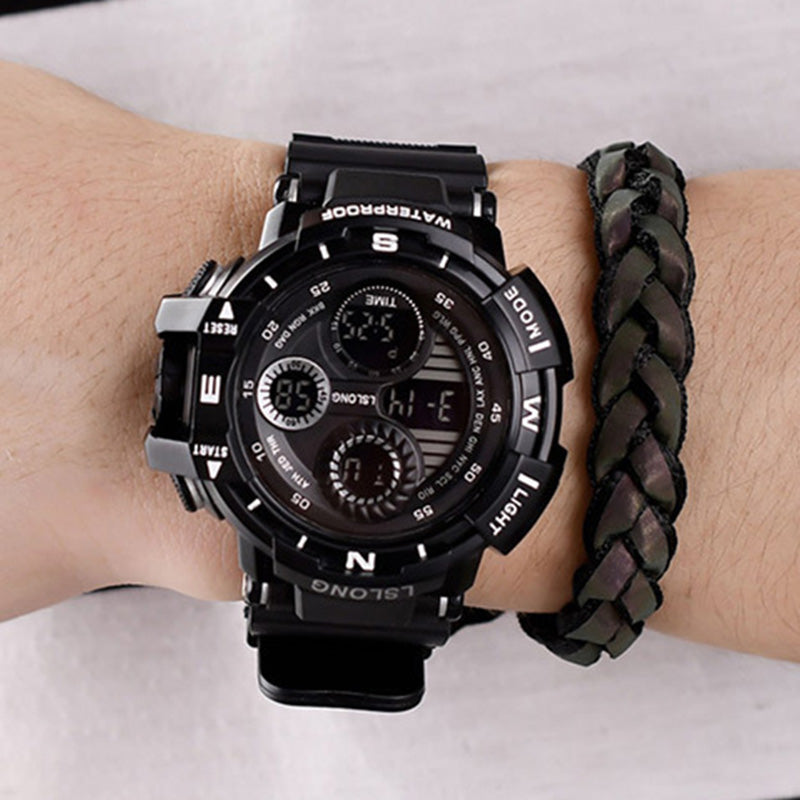 YIKAZE-S10 Black Digital Sports Watch β Waterproof Military LED Chronograph for Men
