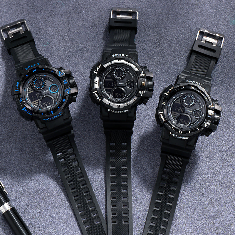 YIKAZE-S10 Black Digital Sports Watch β Waterproof Military LED Chronograph for Men