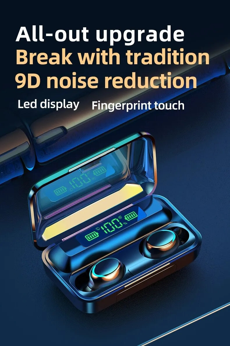 F9 A Plus TWS Wireless Earbuds – Waterproof, HD Calling & LED Display with power Bank