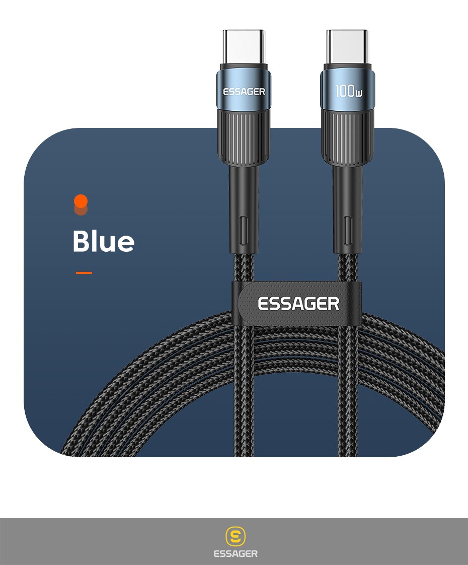 Essager 100W USB-C to USB-C Cable | PD Fast Charging for MacBook, Samsung & Xiaomi