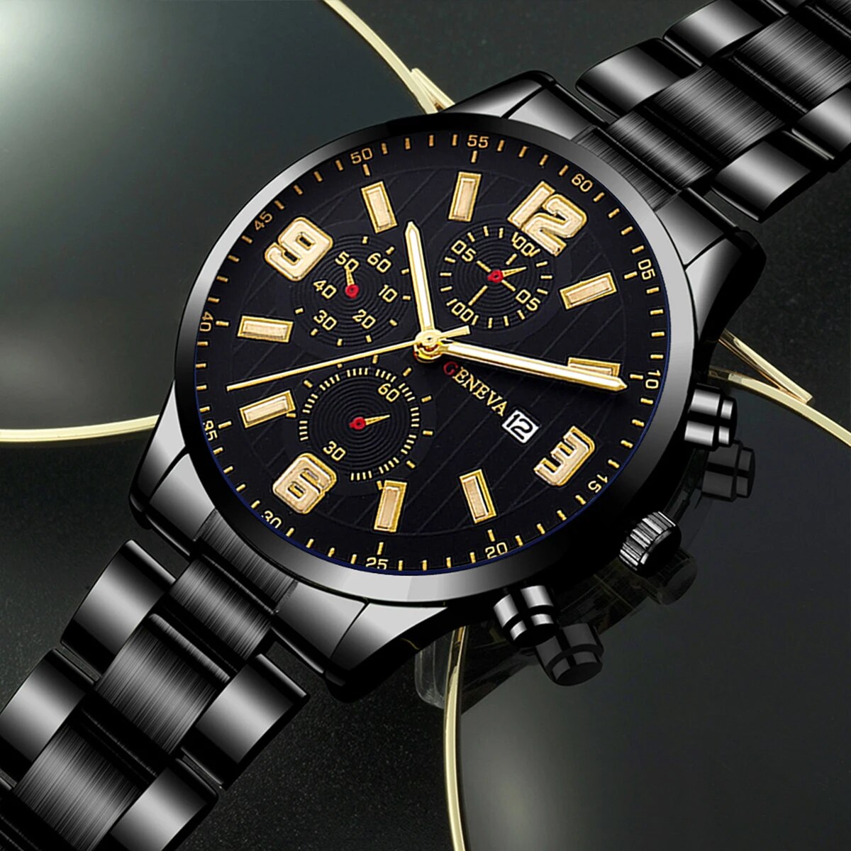 Q-2157 Men’s Quartz Watch & Luxury Bracelet Set – Business & Leisure Style