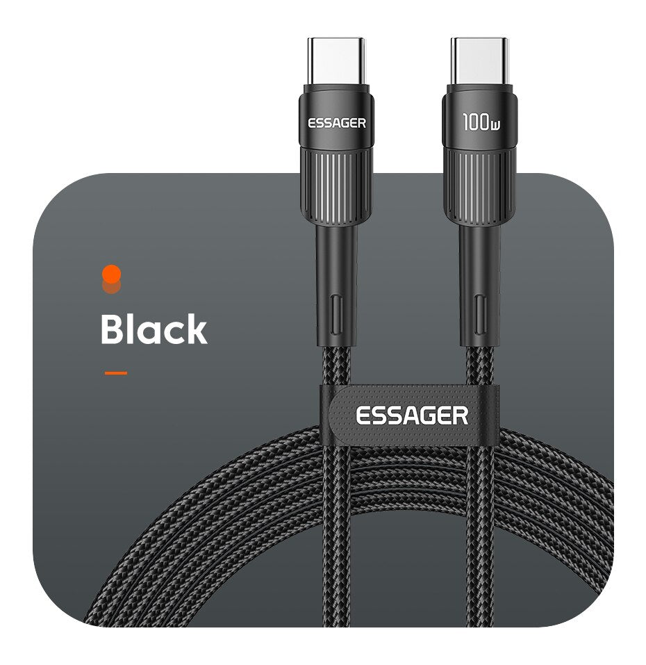 Essager 100W USB-C to USB-C Cable | PD Fast Charging for MacBook, Samsung & Xiaomi
