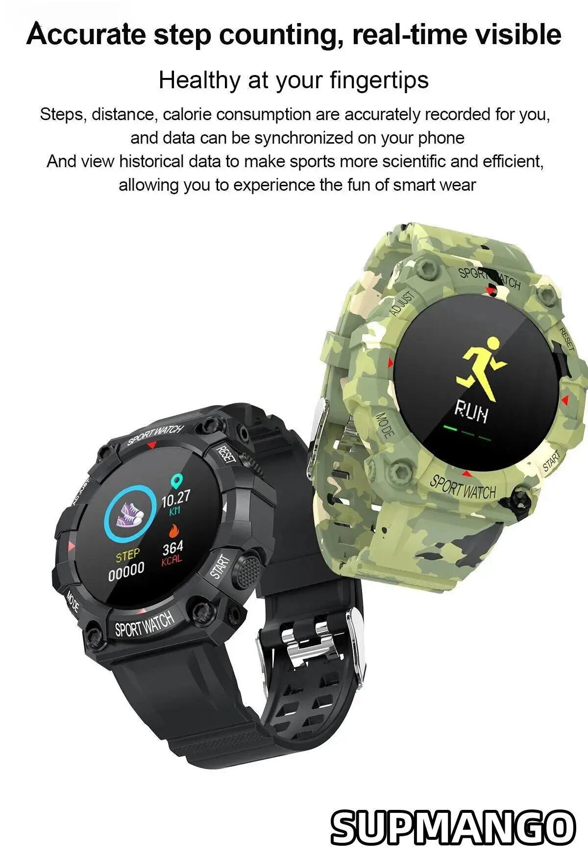B33 Real Stepcount Smart Watch – Multi-Function Fitness Tracker for Men & Women | Waterproof Sports Smartwatch