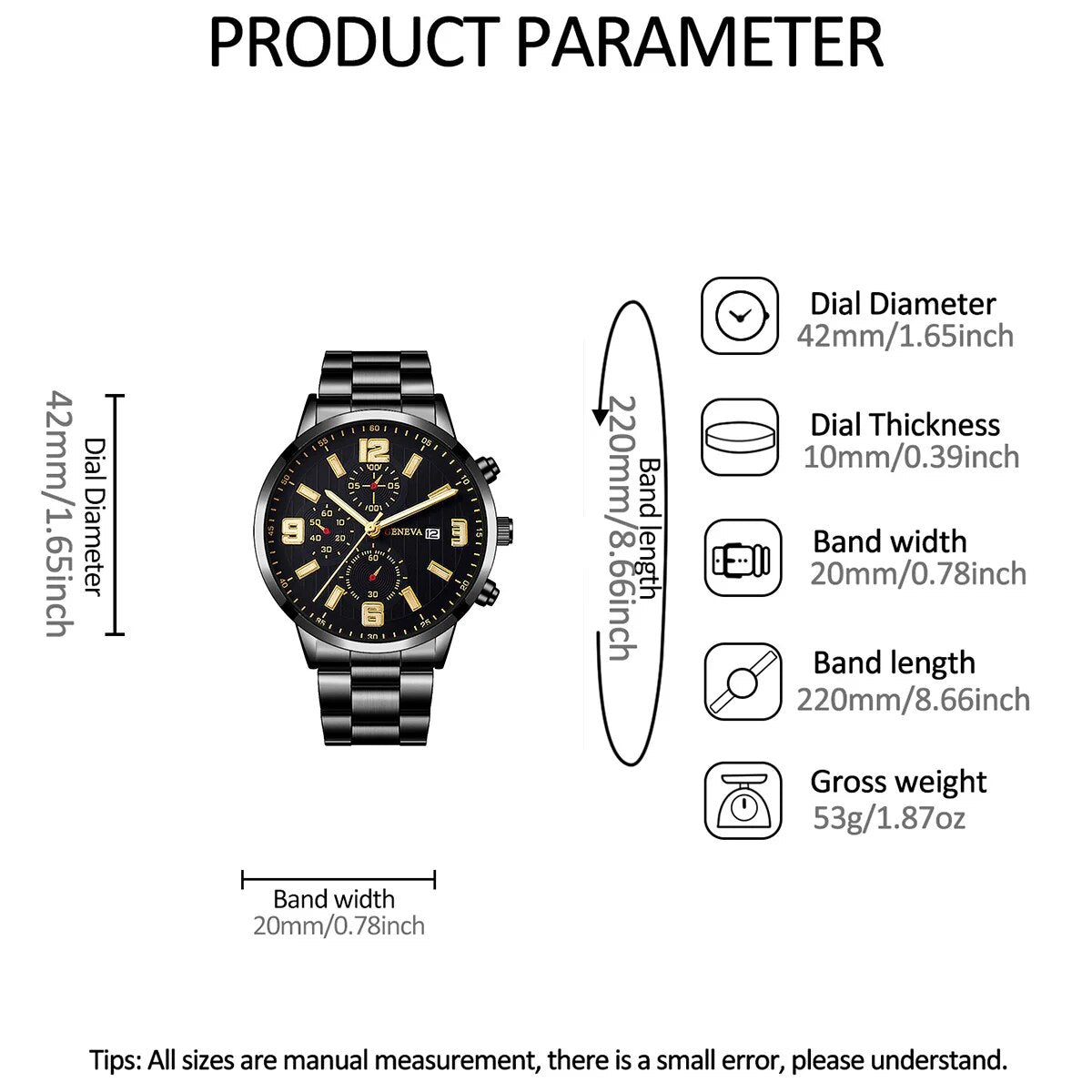 Q-2157 Men’s Quartz Watch & Luxury Bracelet Set – Business & Leisure Style