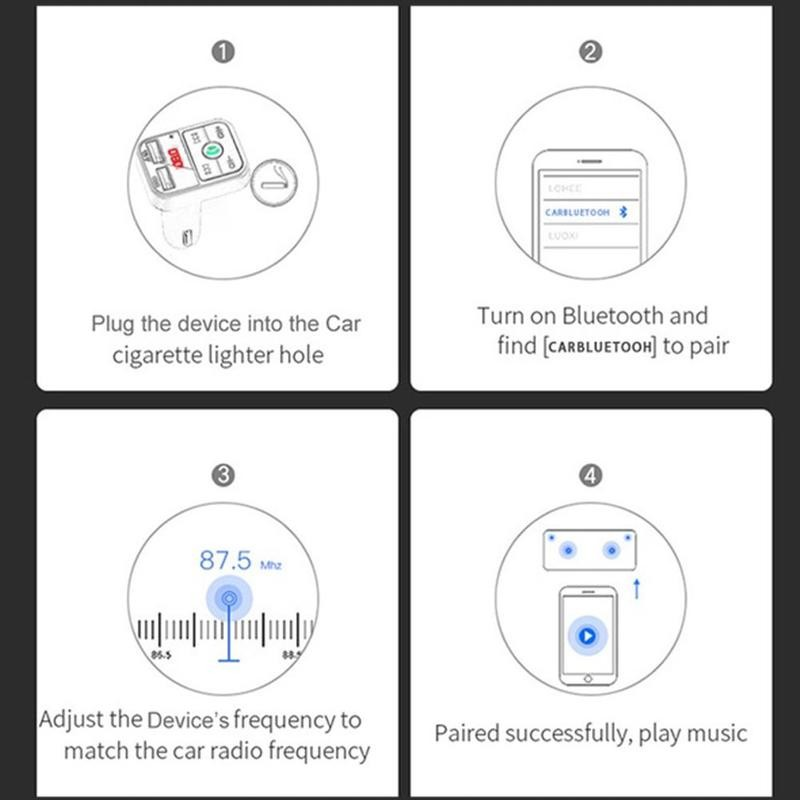 OLAF Car Bluetooth 5.0 FM Transmitter & Dual USB Car Charger – 3.1A Fast Charging MP3 Receiver