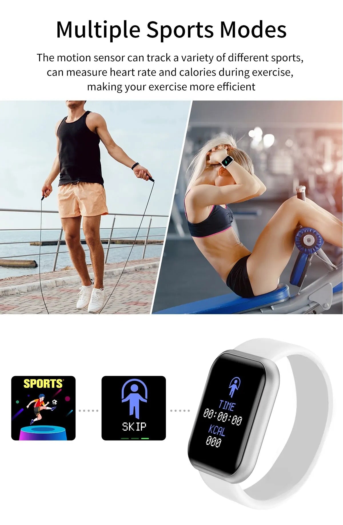 Y68 Real Step Count Smart Sports Watch – Fitness Tracker with GPS & Music Control for Android & iOS
