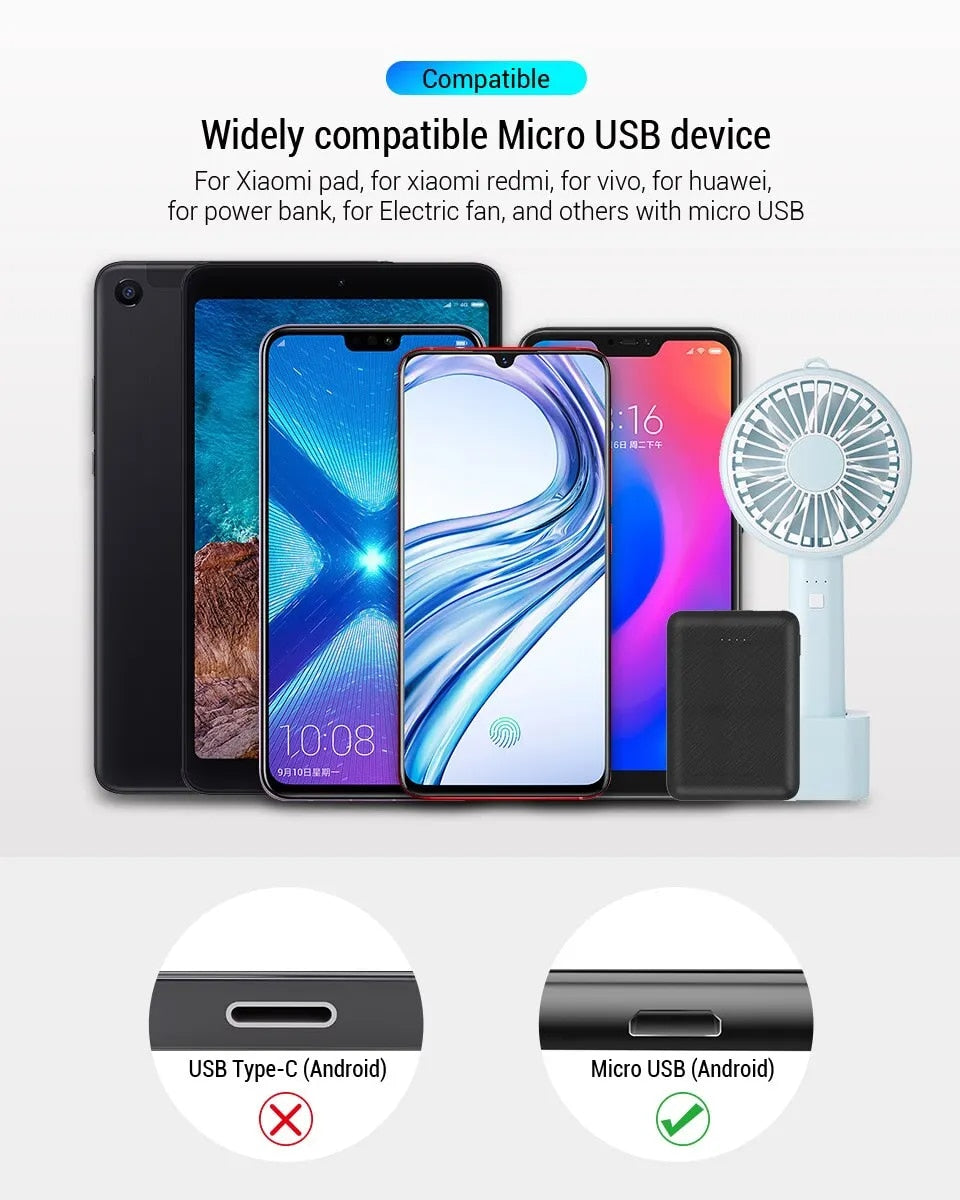 PZOZ Micro USB Cable | Fast Charging Cord for Samsung & Android Phones