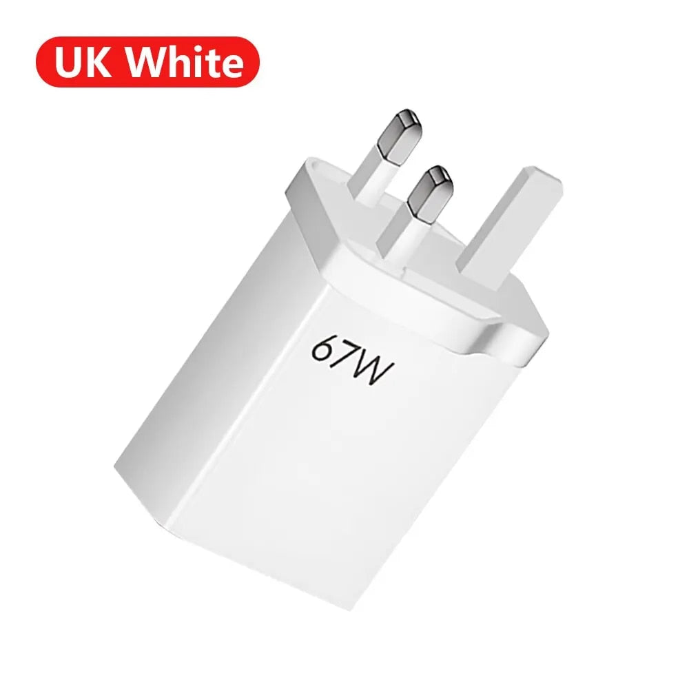 67W Fast Charger USB Type-C Quick Charge for Xiaomi Mi 13/12/11 Pro Ultra & Redmi Note Series