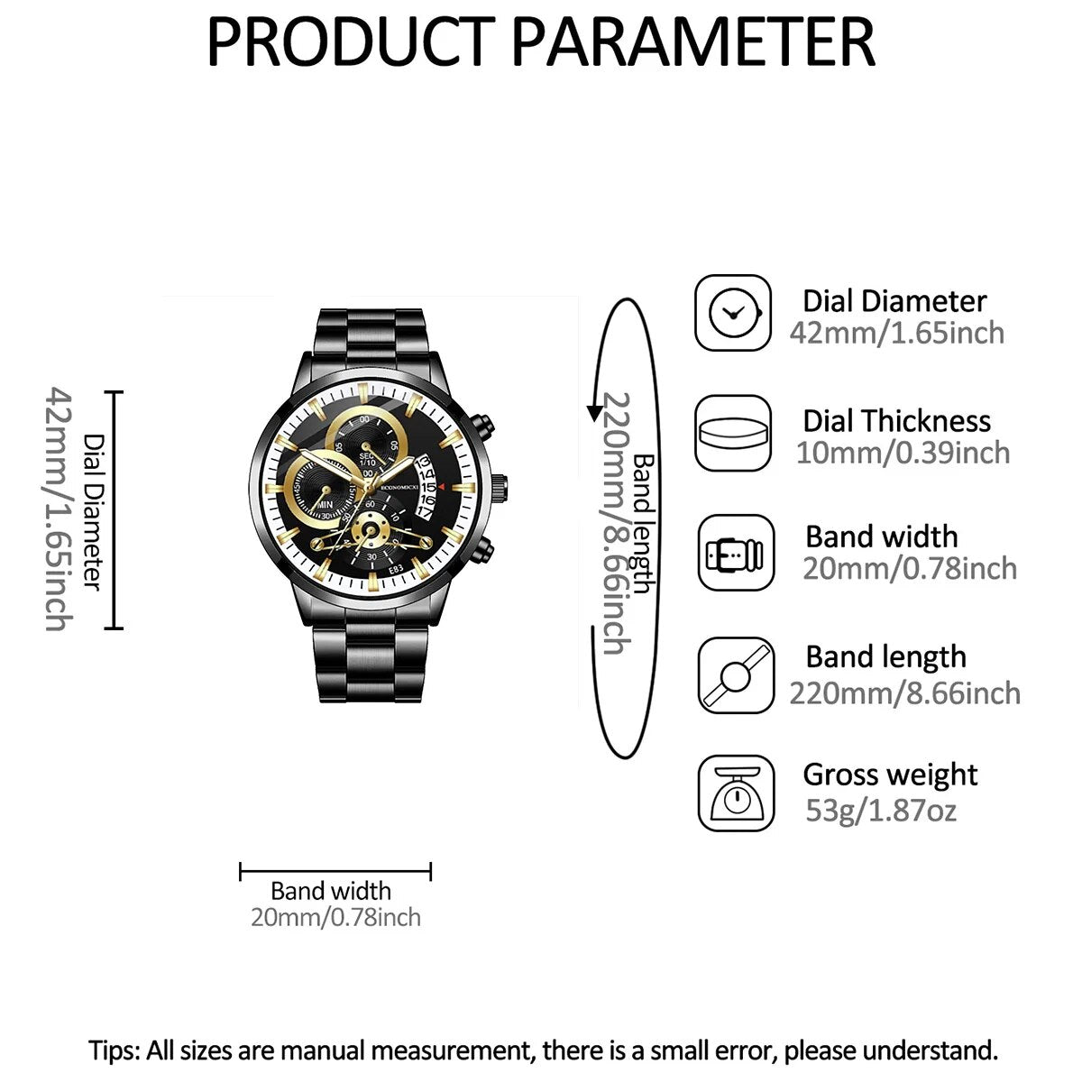 Q-4470 Men’s Quartz Watch & Alloy Bracelet Set – Business Casual
