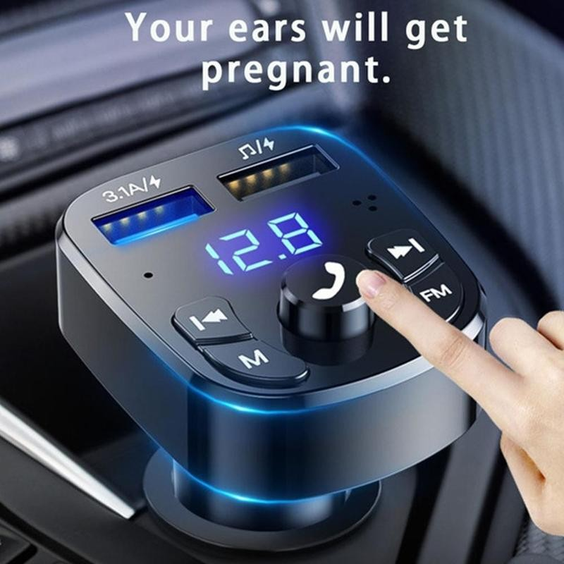 OLAF Car Bluetooth 5.0 FM Transmitter & Dual USB Car Charger – 3.1A Fast Charging MP3 Receiver