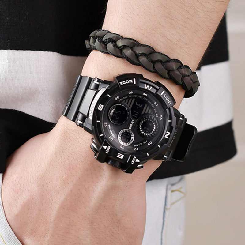 YIKAZE-S10 Black Digital Sports Watch β Waterproof Military LED Chronograph for Men