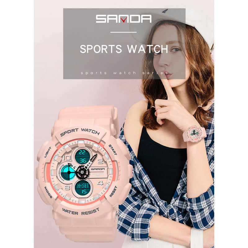 SANDA-60270 Men’s Waterproof Quartz Sports Watch – Dual Display Outdoor Watc