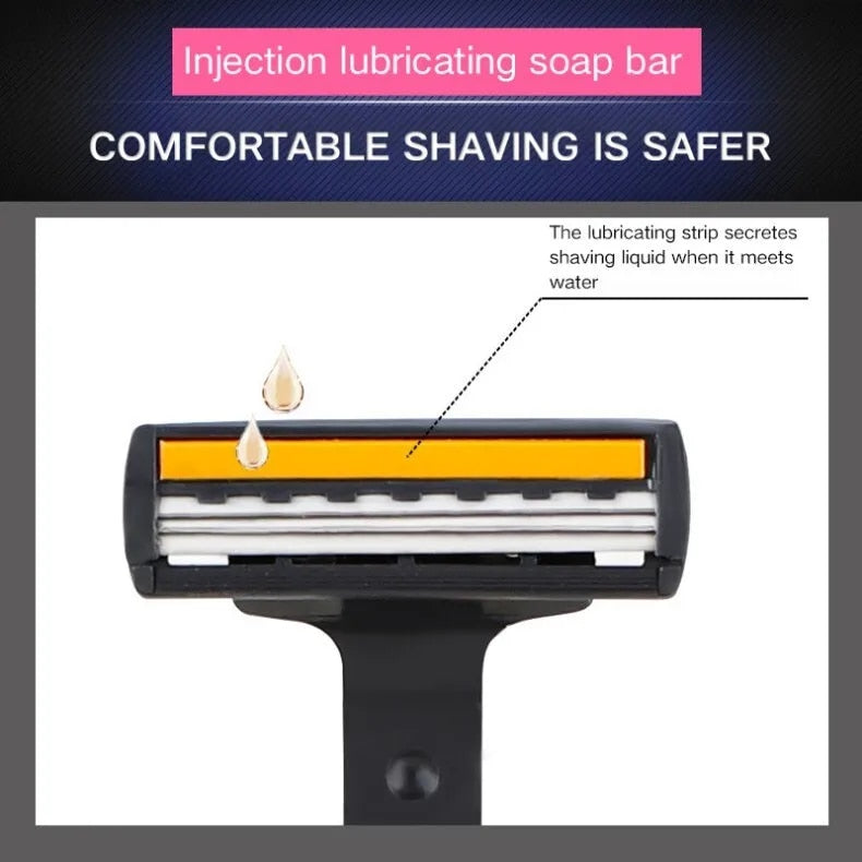 3-Layer Reusable Razor with Imported Blades – Men & Women Triple Blade Shaver