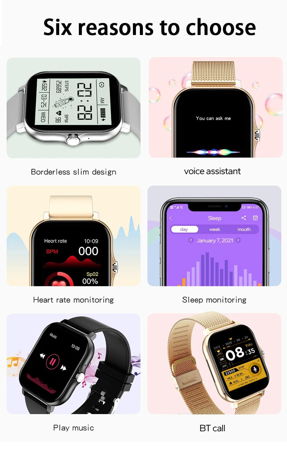 T-2325 Smart Watch with Bluetooth Calling, Blood Oxygen & Pressure Monitoring | Unisex Fitness Tracker