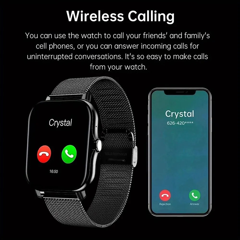 T-2325 Smart Watch with Bluetooth Calling, Blood Oxygen & Pressure Monitoring | Unisex Fitness Tracker