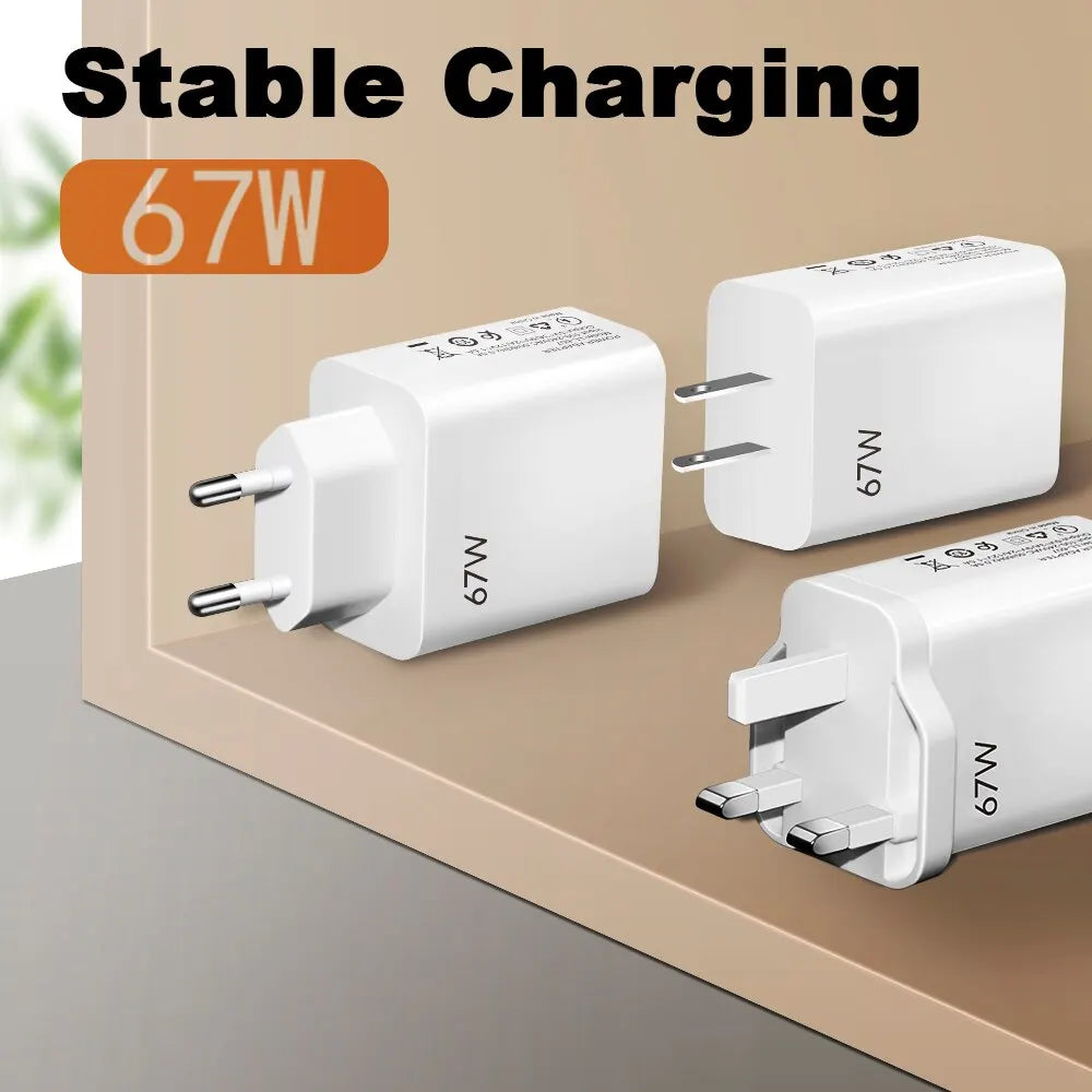 GaN 65W USB Type-C PD 3.0 Quick Charger | Fast Wall Adapter for iPhone 15, Samsung, Xiaomi, Huawei, OnePlus