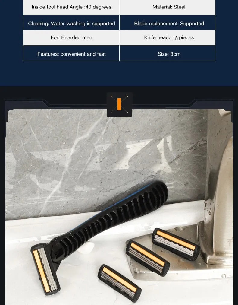 3-Layer Reusable Razor with Imported Blades – Men & Women Triple Blade Shaver