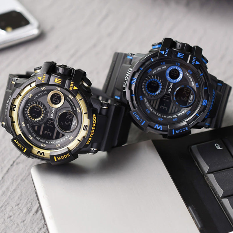 YIKAZE-S10 Black Digital Sports Watch β Waterproof Military LED Chronograph for Men