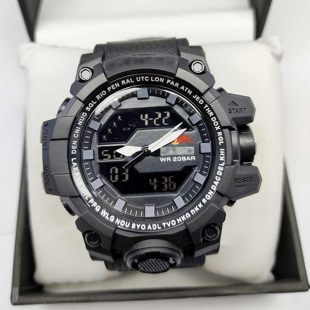 Military Mud Resist Dual Time Waterproof Sports Watch – Analog Digital Men’s Watch with Alarm & Stopwatch