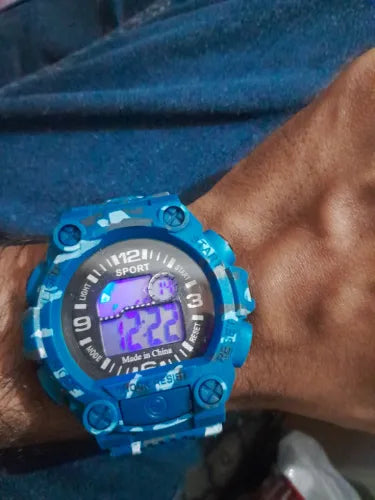 LED-SPM-2250 Colorful Luminous Electronic Watch β Waterproof Multi-Functional Sports Watch