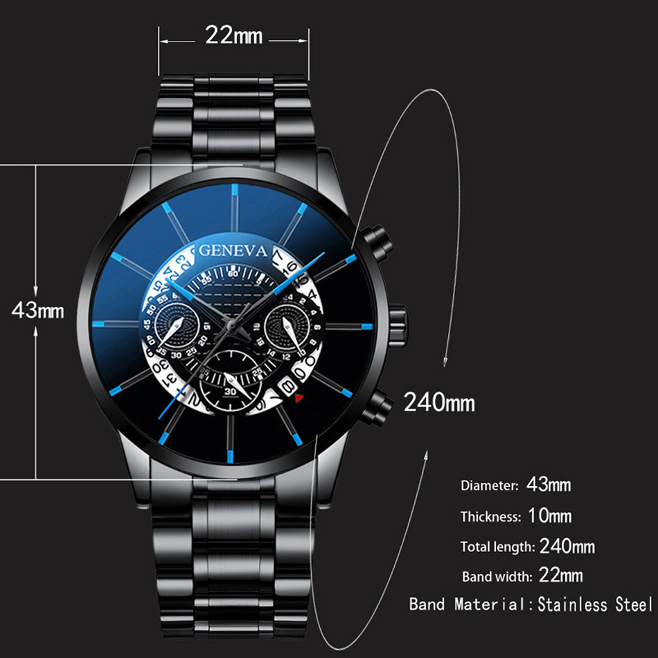 Geneva S-178 Men’s Luxury Quartz Wrist Watch