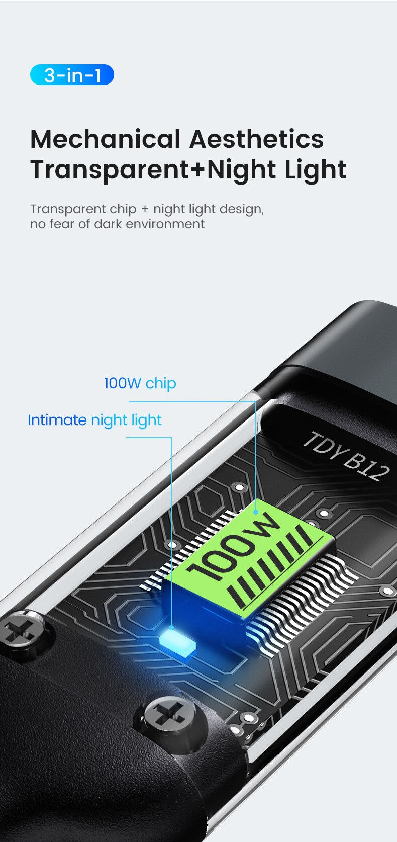 3-in-1 100W 5A Fast Charging USB Cable | Type-C / Lightning / Micro Charger for iPhone, Samsung & Xiaomi