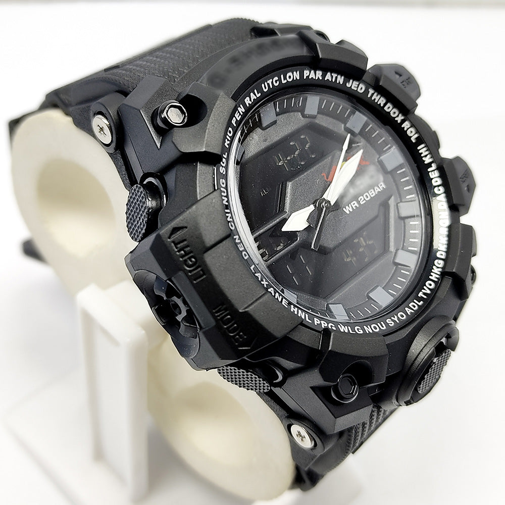 Military Mud Resist Dual Time Waterproof Sports Watch – Analog Digital Men’s Watch with Alarm & Stopwatch