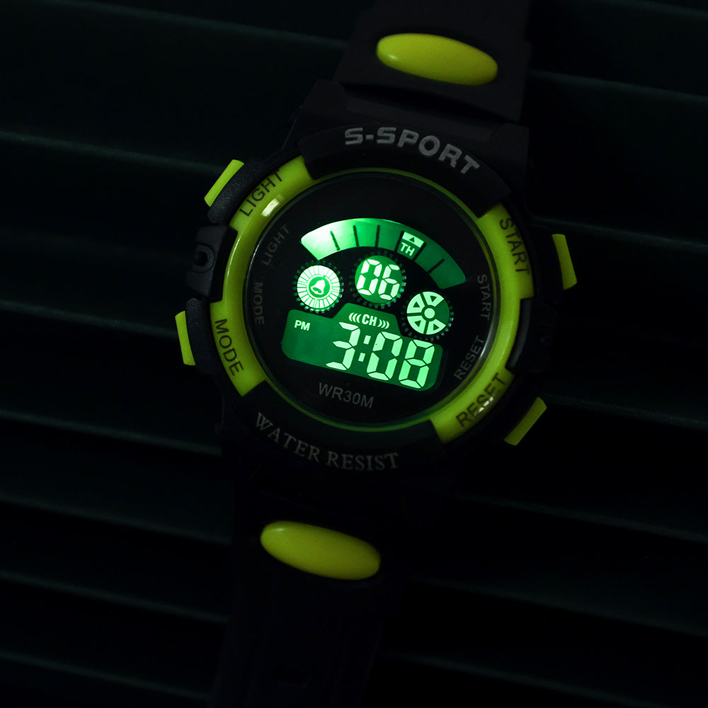 LED-SPM-2250 Colorful Luminous Electronic Watch β Waterproof Multi-Functional Sports Watch