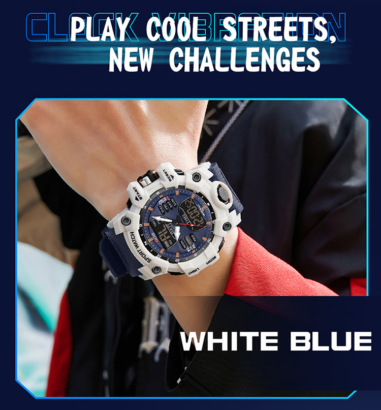 OFNS-S61260 Men’s Dual Display Sports Watch – Waterproof Military Quartz & Digital Wristwatc