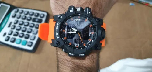 OFNS-S61260 Men’s Dual Display Sports Watch – Waterproof Military Quartz & Digital Wristwatc