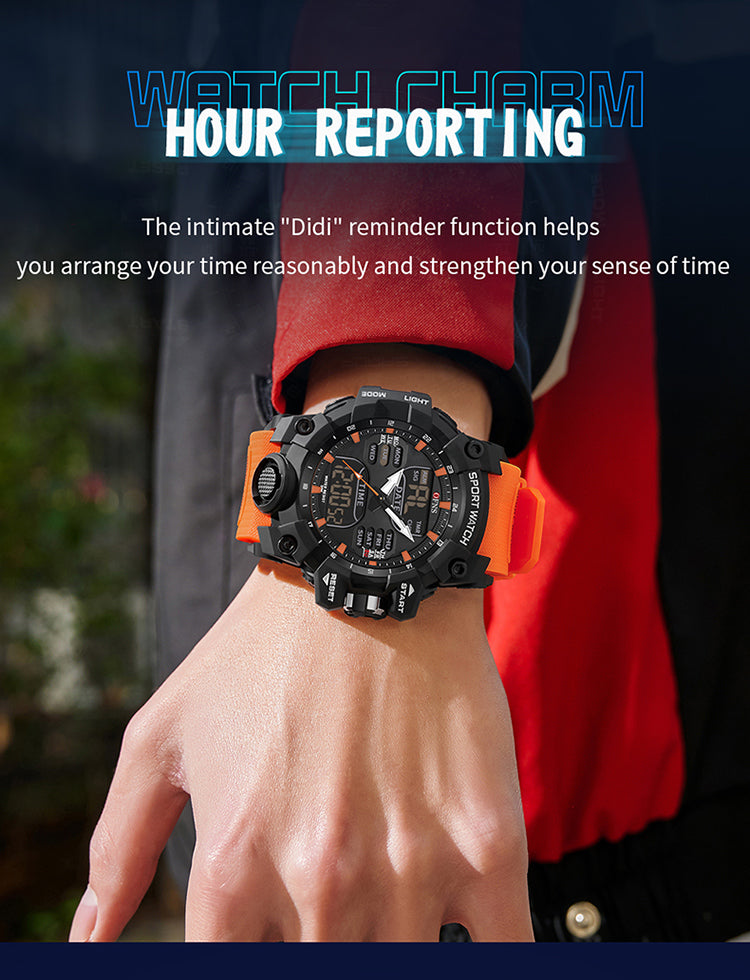 OFNS-S61260 Men’s Dual Display Sports Watch – Waterproof Military Quartz & Digital Wristwatc