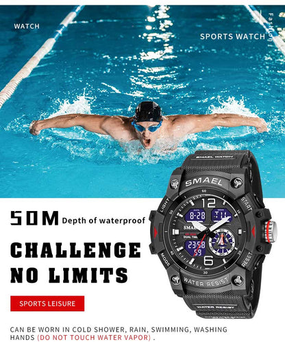 SMAEL-80070 Military Sport Watch for Men – Waterproof LED Digital Wristwatch