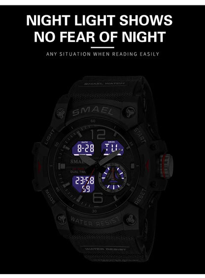 SMAEL-80070 Military Sport Watch for Men – Waterproof LED Digital Wristwatch