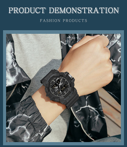 SANDA-7800 Sports Electronic Waterproof Men’s Watch – Dual Display Luxury Outdoor Wat