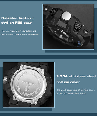 SANDA-7800 Sports Electronic Waterproof Men’s Watch – Dual Display Luxury Outdoor Wat