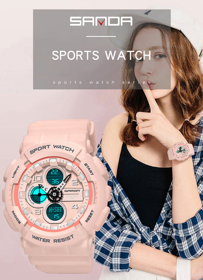 SANDA-60270 Men’s Waterproof Quartz Sports Watch – Dual Display Outdoor Watc