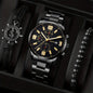 Q-2157 Men’s Quartz Watch &amp; Luxury Bracelet Set – Business &amp; Leisure Style