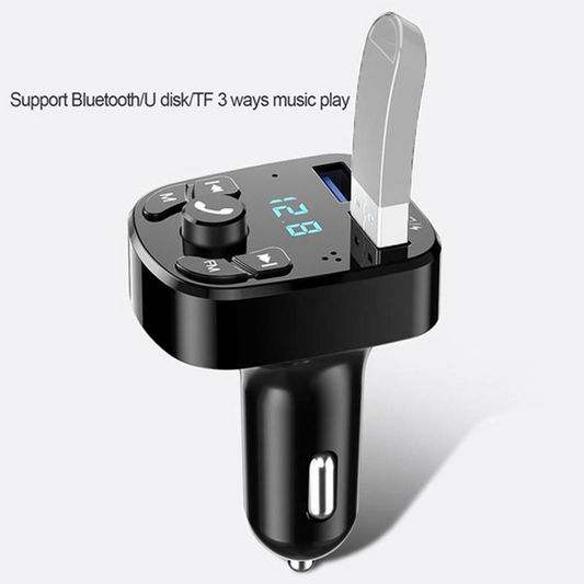 OLAF Car Bluetooth 5.0 FM Transmitter & Dual USB Car Charger – 3.1A Fast Charging MP3 Receiver