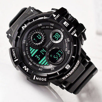 YIKAZE-S10 Black Digital Sports Watch – Waterproof Military LED Chronograph for Men